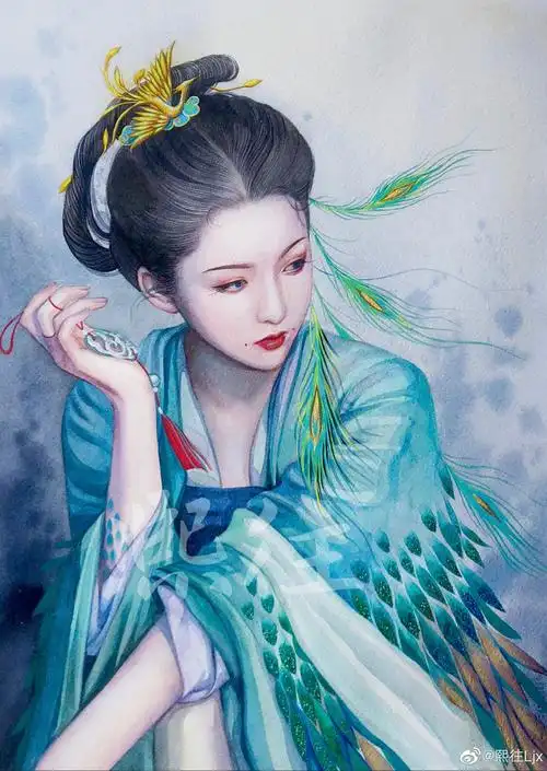 水彩古风人物手绘 作者:熙往ljx
