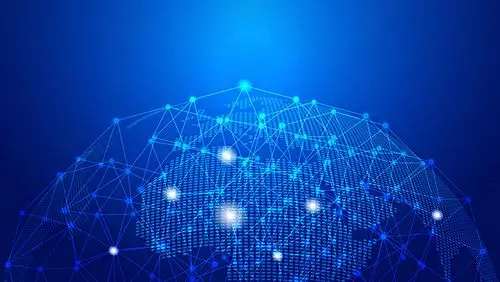 点线链接地球与曙光科技背景,蔚蓝科技效果的地球元素