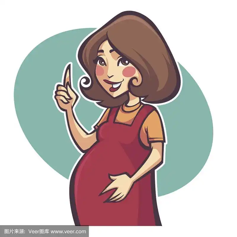 卡通风格的快乐孕妇