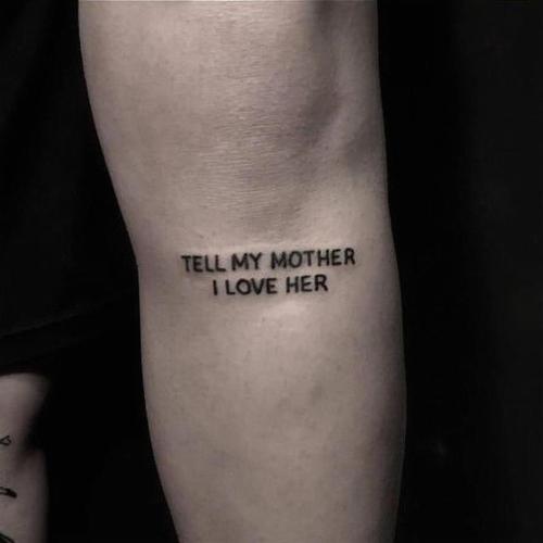 告诉我妈妈我爱她" 亲情家庭英文纹身贴防水男女 持久仿真字母