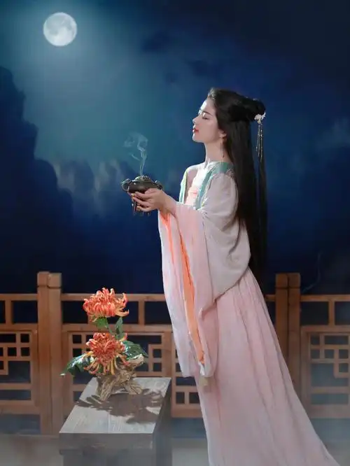 汉服传说貂蝉拜月美的嫦娥姐姐都自愧不如