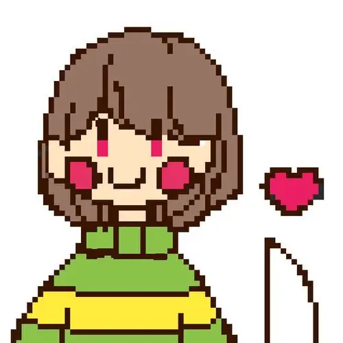 undertale● chara● frisk● 福● 猹● 指绘● 像素画● 绘画