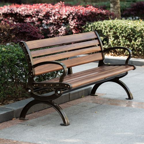 椅子公园椅户外长靠背休闲庭院铁艺防腐塑木公园椅