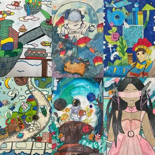 科技创新畅想未来市油田六中开展科幻画评比活动