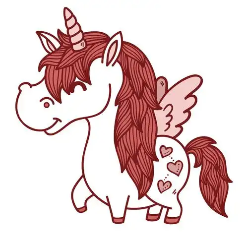 可爱的独角兽.,矢量图的独角兽