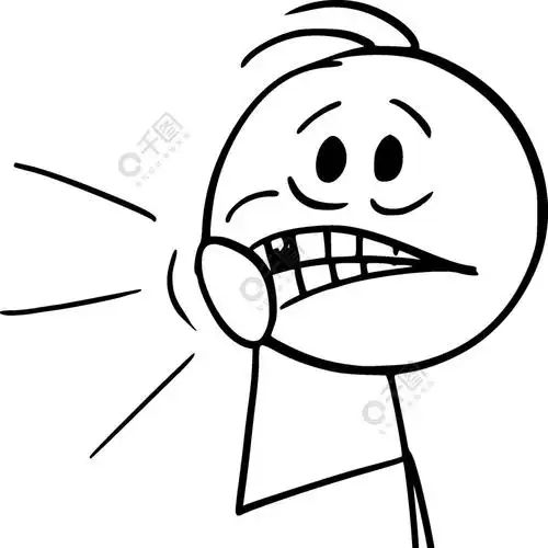 牙痛或牙痛的人矢量卡通棒图或人物插图牙痛或牙痛的人矢量卡通棒图