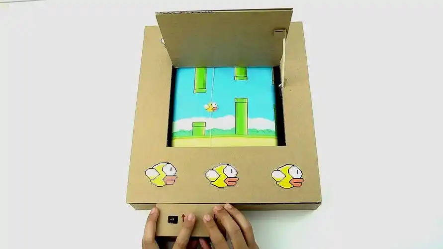 用纸板制作的飞鸟游戏机,游戏还能这么玩?成品真让人羡慕不已!