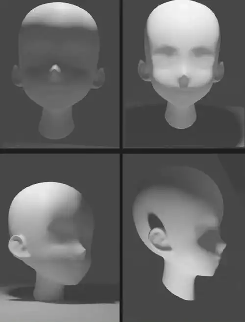 头部光影绘图参考