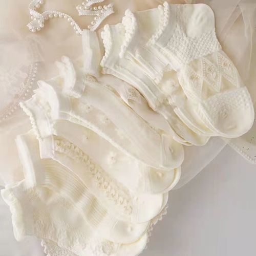 逸甫短丝袜水晶袜子女生可爱玻璃丝袜棉底防滑配凉鞋搭配帆布鞋防臭吸