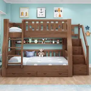 林氏木业胡桃木上下床双层床两层儿童床高低床小户型子母床双人上