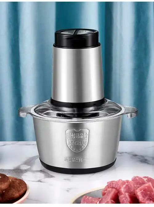 厂家直供电动绞肉机家用厨房料理机多功能不锈钢绞肉机 广东品质