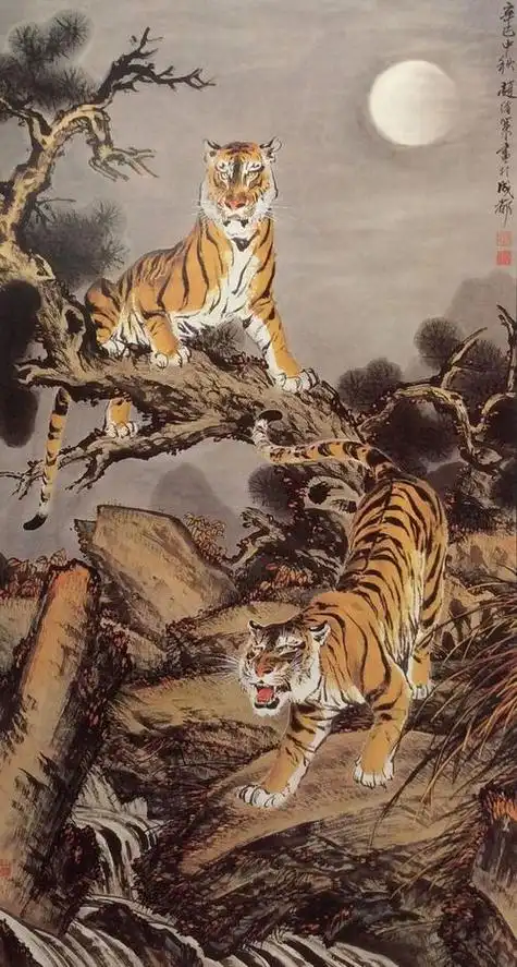 画作集锦当代画虎名家——周富生作品赏析画虎名家胡爽庵作品大图欣赏
