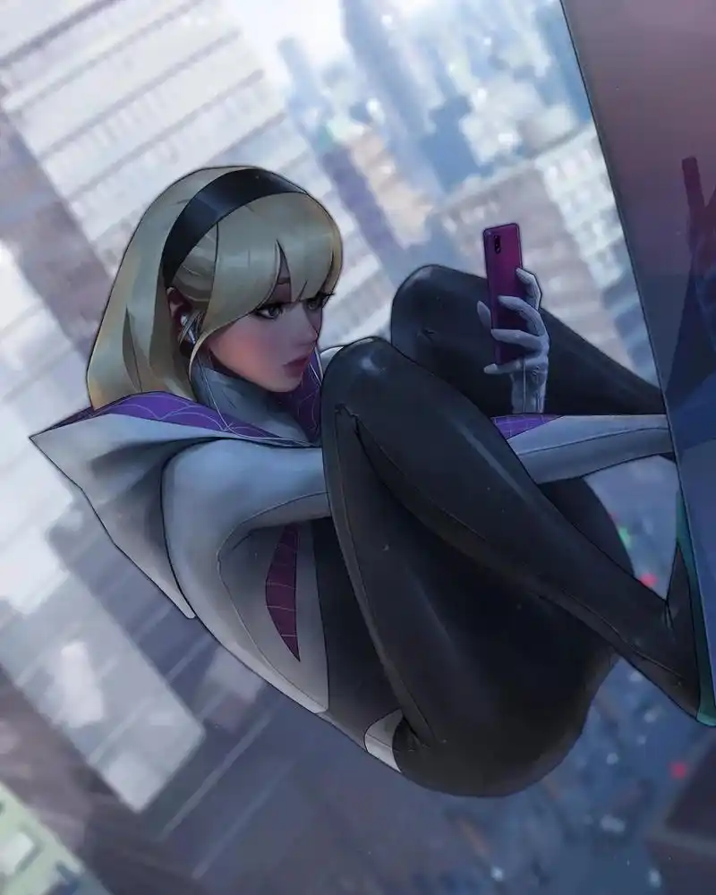 女版蜘蛛侠有喜欢的吗?格温 #送你一张壁纸 #漫威英雄 #壁 - 抖音