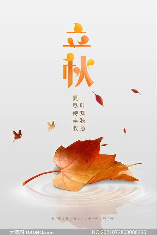 橙色主题立秋节气海报设计psd素材