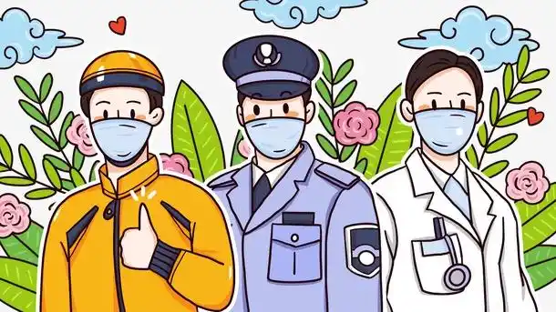 抗击疫情插画素材