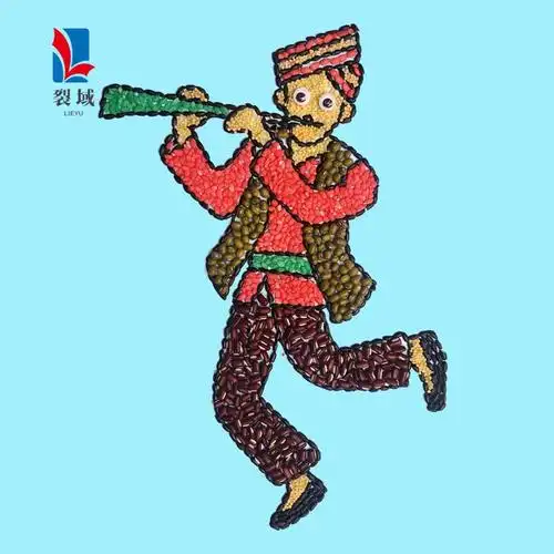 【少数民族主题】儿童手工制作五谷杂粮豆子粘贴材料包种子画幼儿