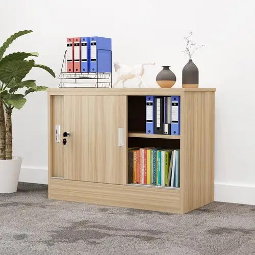 木质 矮_办公柜子 文件柜 简约现代档案资料柜带锁矮柜木质家用储物柜