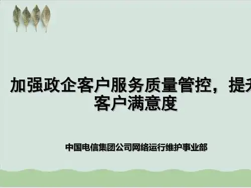 中国电信加强客户服务工作提高客户满意度ppt课件( 30页)