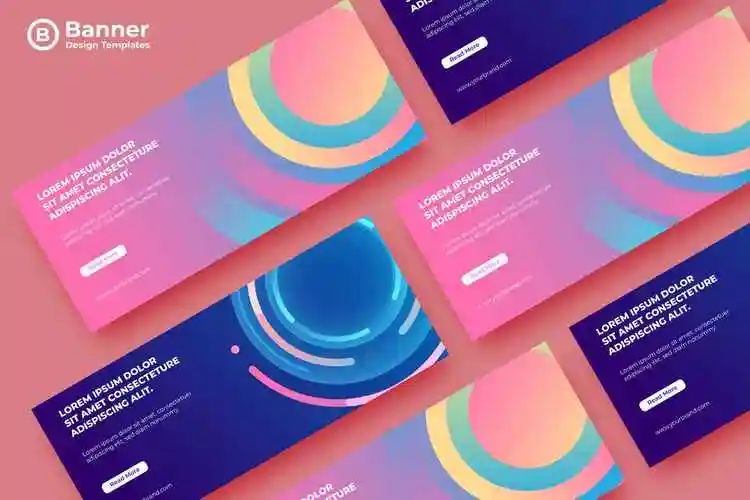 简约的时尚高端渐变色彩banner海报设计模板1