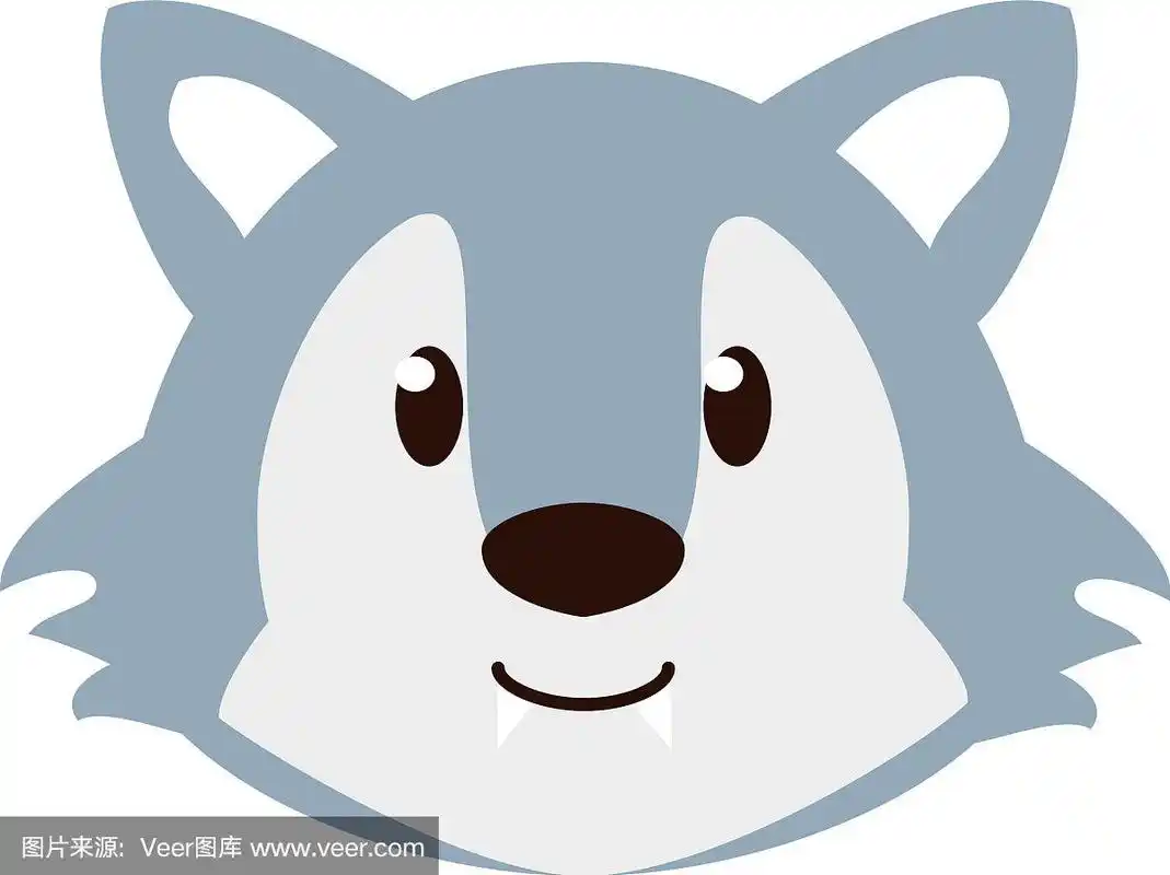 卡通可爱的狼