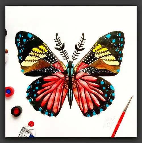 水彩画大蝴蝶