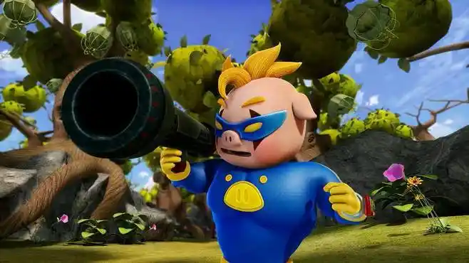 猪猪侠:超人强刚想耍帅,就被黑魔怪一爪打飞,帅不过三秒!