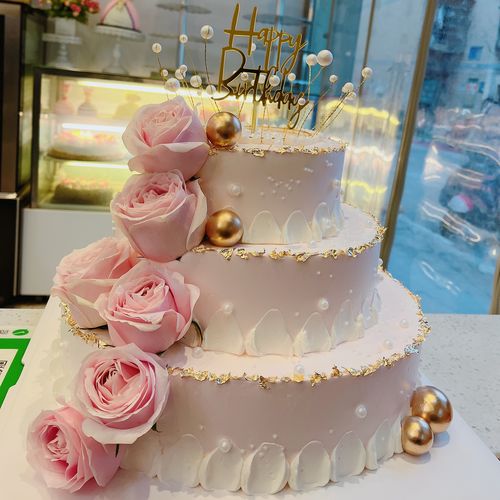 三层水果鲜花求婚礼鲜奶生日蛋糕全国同城上门配送速递情侣爱人