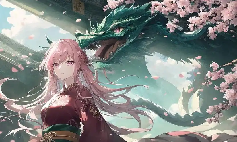 原创作品插画ai绘画龙龙娘二次元动漫中国龙ai绘图【喵酱ai绘图】喜欢