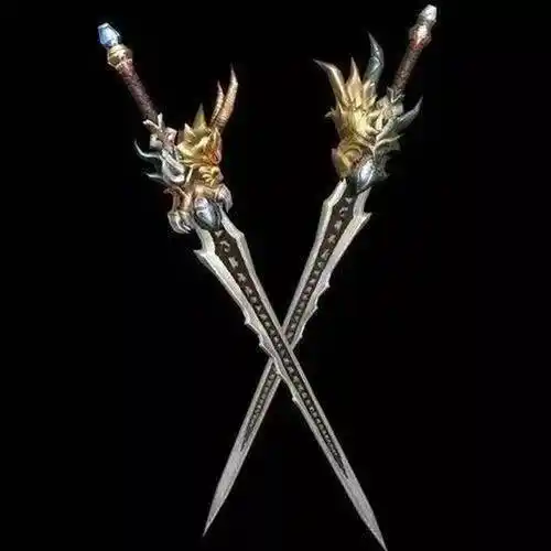 相传刘备双臂过膝,专属武器是雌雄双股剑,而刘备使用雌雄双股剑要比常