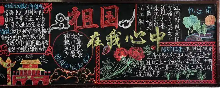 用情设计,传递爱国情怀---光华道开展小学黑板报设计评比