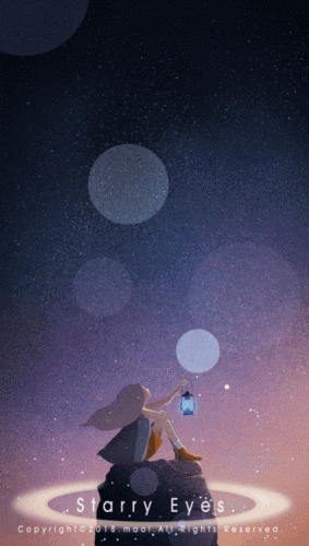 gif动态图 治愈 宇宙 星球 天空 梦幻男生 女神 蓝色系 动图壁纸转载