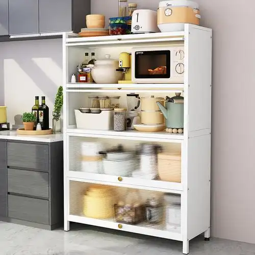 厨房置物架落地式多层储物柜子多功能橱柜碗柜收纳微波炉烤箱锅具