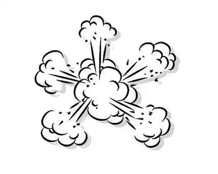 平面飞机爆炸简笔画