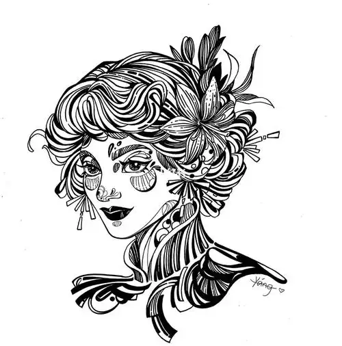 手绘练习|黑白装饰画