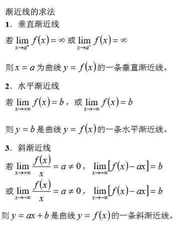 2019考研高数知识点:渐近线的求法