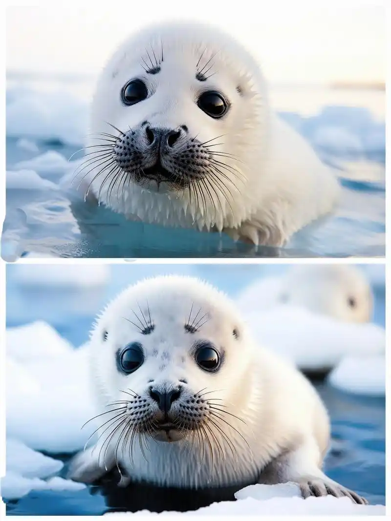 动物系列写生素材 | 呆萌白色小海豹 #宅家画画# #带上画笔去旅行