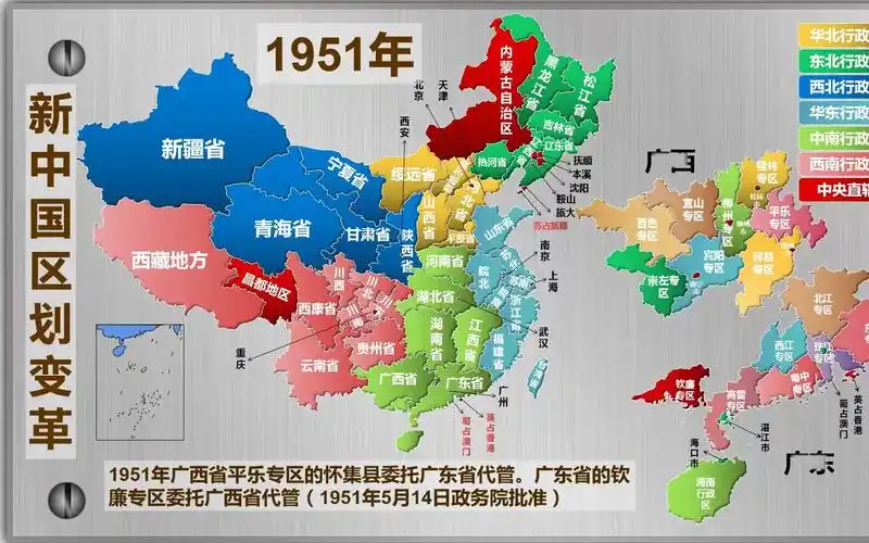 1949年2020年中国区划沿革横版