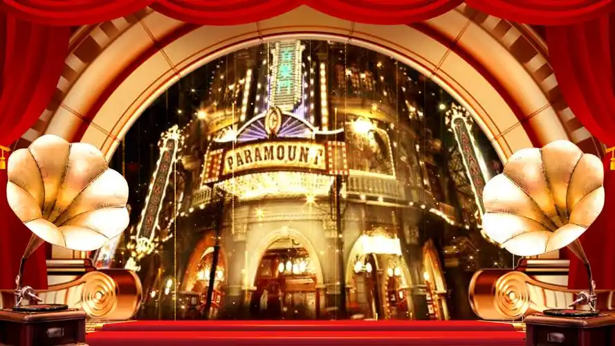 4k复古老上海夜上海百乐门百老汇背景视频