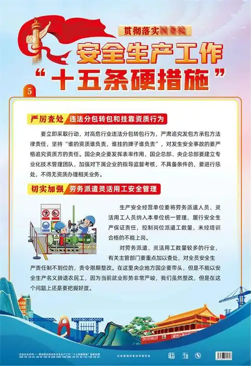 包邮包票安全生产工作十五条硬措施宣教挂图8张宣传画