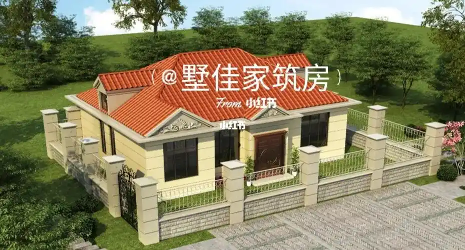 一层农村自建房简欧小别墅4室2厅1厨4卫