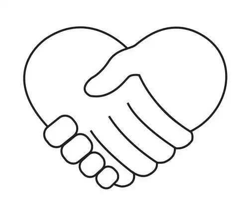 简笔画团团握手