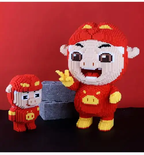 新款猪猪侠小颗粒积木 抖音网红同款儿童益智玩具 微颗粒积木