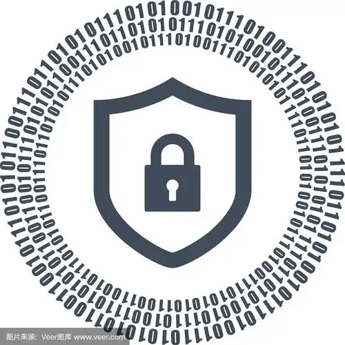 网络安全盾牌图标或标志二进制数字
