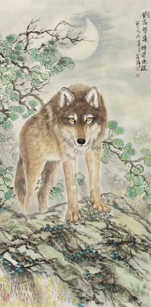 雪域传说左进伟工笔动物画尽展雄风