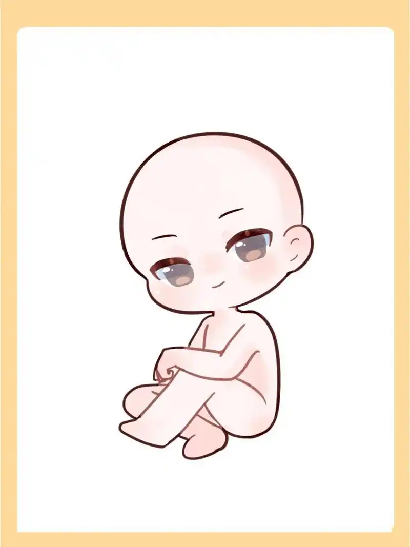 绘画素材|超萌q版人物常见坐姿模板合集!