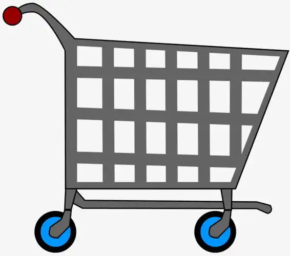 灰色的卡通手推车