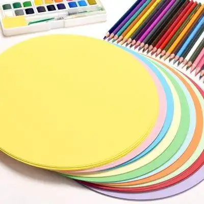 加厚卡纸幼儿园圆形手工绘画美术画纸彩纸彩色学生折纸