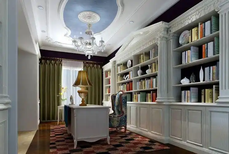 简欧风格五居室书房书柜装修效果图#504011660