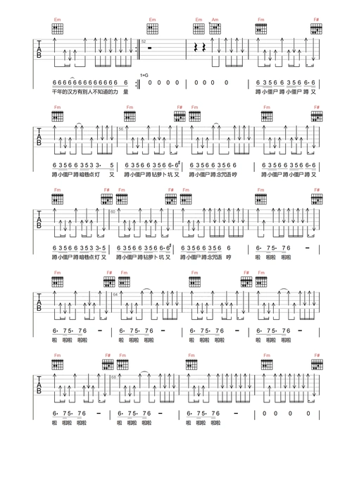 周杰伦《本草纲目》吉他谱-g调原版吉他六线谱