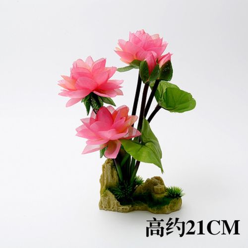 盘装饰花草冷菜拼盘小摆件特色菜寿司料理围边点缀盘饰 假山荷花粉色